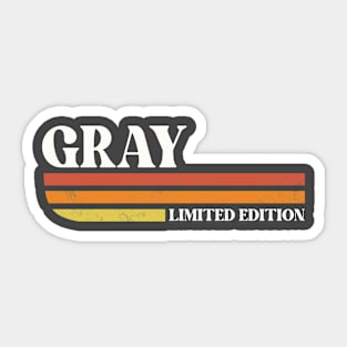 GRAY Surname Funny Reunion Retro Vintage 70s 80s Birthday Sticker